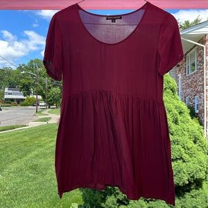 Brandy Melville Maroon Nicolette Babydoll Dress